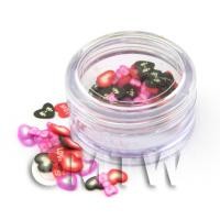 Bows And Hearts Nail Art Pot Containing 120 Slices