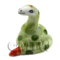 Dolls House Miniature Ceramic Green Snake