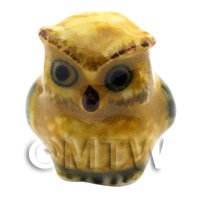 Dolls House Miniature Ceramic Yellow Tawny Owl