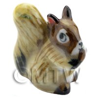 Dolls House Miniature Ceramic Brown Squirrel