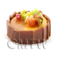 Dolls House Miniature Handmade Caramel Cake With Chocolate Squares