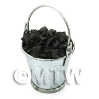 Dolls House Miniature Bucket Filled With Coal
