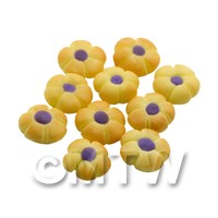 Dolls House Miniature Purple Iced Flower Biscuit