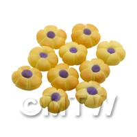 Dolls House Miniature Purple Iced Flower Biscuit