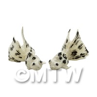 1/12th scale -  2 Large Black and White Chinese Gold Fish