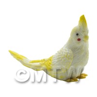 Dolls House Miniature Large Yellow and White Cockatiel