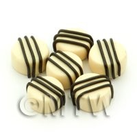 Handmade Round White Chocolate Striped Bead - Jewellery