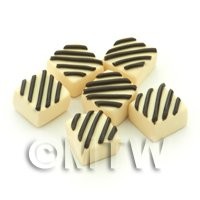 Handmade Square White Chocolate Half-Stripe Bead - Jewellery