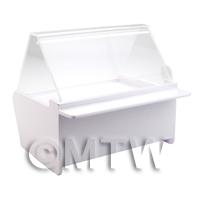 Miniature Dolls House Miniature White Wood Food Display Unit