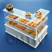 Dolls House Miniature Left Hand 3 Tier Trayed Bakery Counter