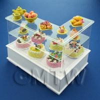 1/12th scale - Dolls House Miniature Left Hand Yellow Themed Cake Counter