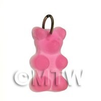 Translucent Pink Jelly Bear Charm