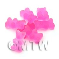 Translucent Light Pink Jelly Bear Charm For Jewellery