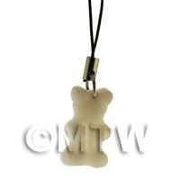 Solid White Silicon Rubber Jelly Bear Phone Charm