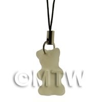 Translucent White Jelly Bear Phone Charm