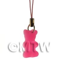 Translucent Light Red Jelly Bear Phone Charm