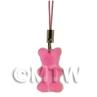 Translucent Pink Jelly Bear Phone Charm