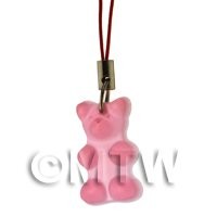 Translucent Light Pink Jelly Bear Phone Charm