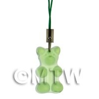 Translucent Pale Green Jelly Bear Phone Charm