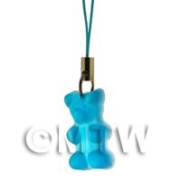 Translucent Light Blue Jelly Bear Phone Charm