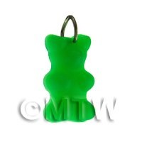 Translucent Dark Green Jelly Bear Charm