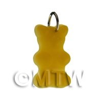 Translucent Dark Yellow Jelly Bear Charm