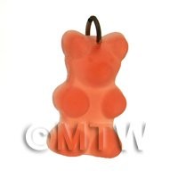 Translucent Orange Jelly Bear Charm