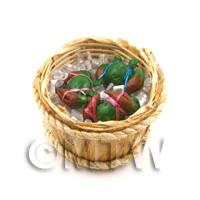3 Dolls House miniature Crabs In A Basket (FSHB08)