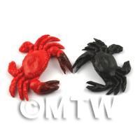 Dolls House Miniature Red and Black King Crabs