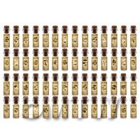 Dolls House Miniature Apothecary Set of 56 Fungi / Toadstall Bottles And Labels