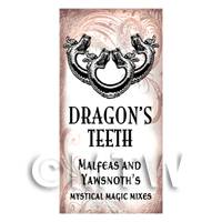 Dolls House Miniature Dragons Teeth Magic Label Style 1