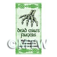 Dolls House Miniature Dead Mans Fingers Magic Label  (S3)