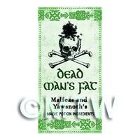 Dolls House Miniature Dead Mans Fat Magic Label (S3)