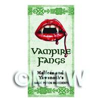 Dolls House Miniature Vampire Fangs Magic Label (S3)