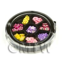 80 Assorted Nail Art Flowers Slices In a Wheel Set 4
