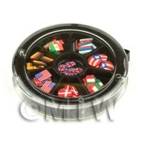 80 Assorted Nail Art Flag Slices In a Wheel