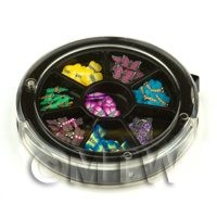 80 Assorted Nail Art Butterfly Slices In a Wheel