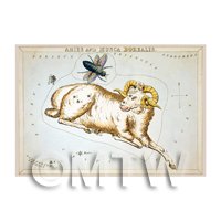 Dolls House Miniature 1820s Star Map Depicting Aries