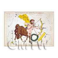 Dolls House Miniature 1820s Star Map Depicting Sagittarius