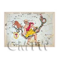 Dolls House Miniature 1820s Star Map Depicting Serpentarius