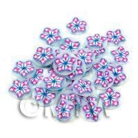 50 Pink And Blue Star Flower Cane Slices (11NS73)