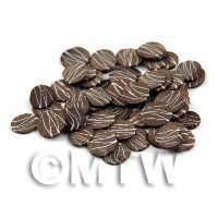 50 Dark Chocolate Ripple Slices - Nail Art (11NS38)