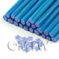 Handmade Purple And Blue Star Glitter Flower Cane - Nail Art (11NC93)