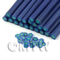 Handmade Blue And Yellow Flower Cane - Nail Art (11NC106)