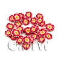 50 Red And Yellow Flower Cane Slices (11NS88)