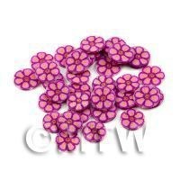 50 Purple And Pink Flower Cane Slices (11NS90)