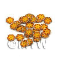 50 Orange And Yellow Flower Cane Slices (11NS91)