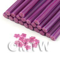 Handmade Red And Purple Star Glitter Flower Cane  (11NC94)