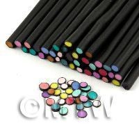 16 Mixed Polka Dot Canes Black Outer (11NC20)