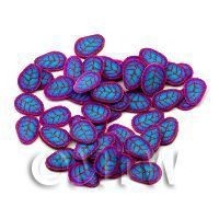 50 Blue And Dark Pink Leaf Cane Slices (11NS69)